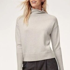 Wilfred Aritzia Cyprie Light Gray Merino Wool Mockneck Sweater Size XXS